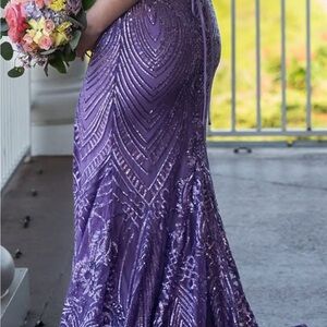 Purple sequin prom dresses